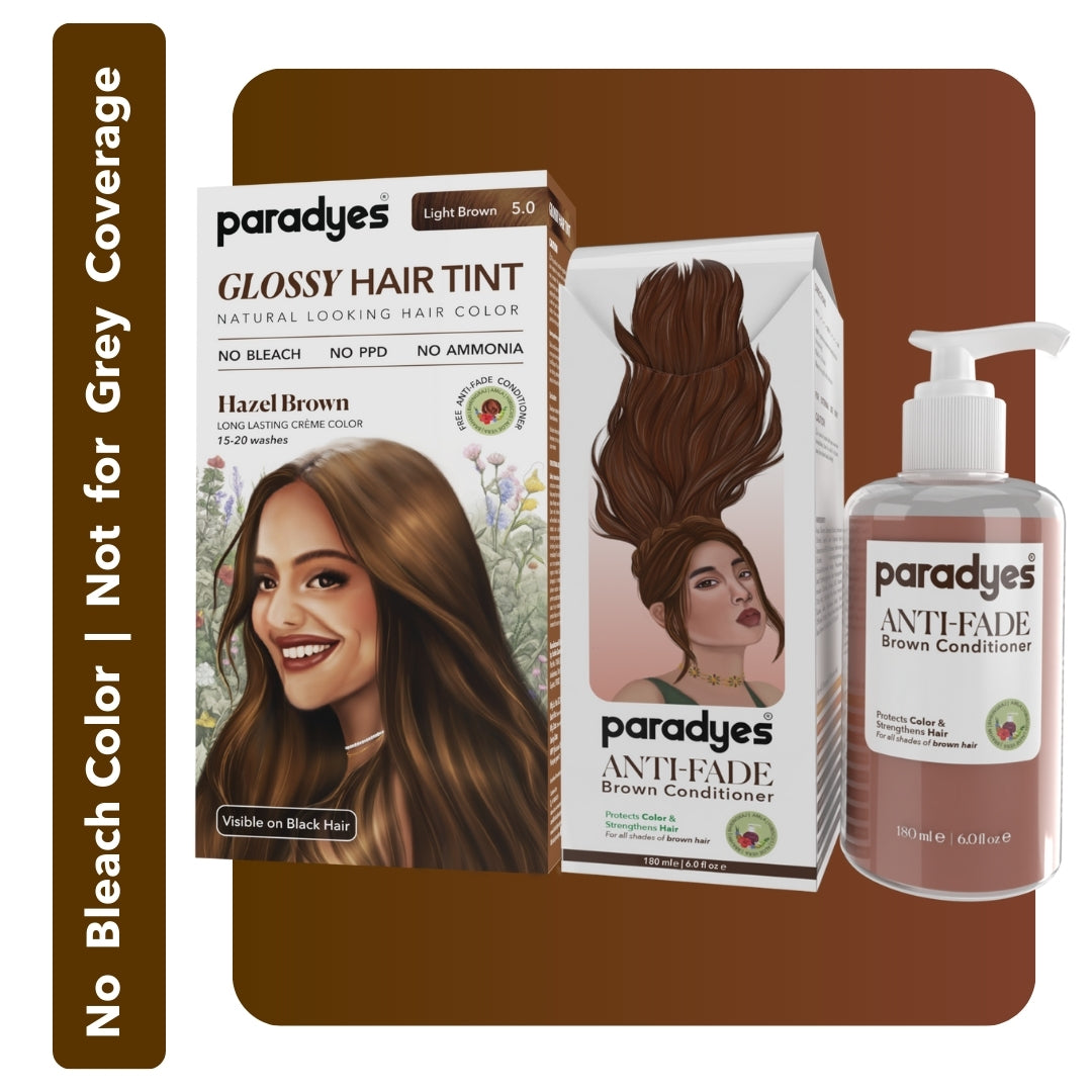 Buy Now Paradyes Hazel Brown Hair Tint | No Bleach, Semi-Permanent Hair  Color with Anti-Fade Conditioner - Glossy, Long-Lasting Natural Look