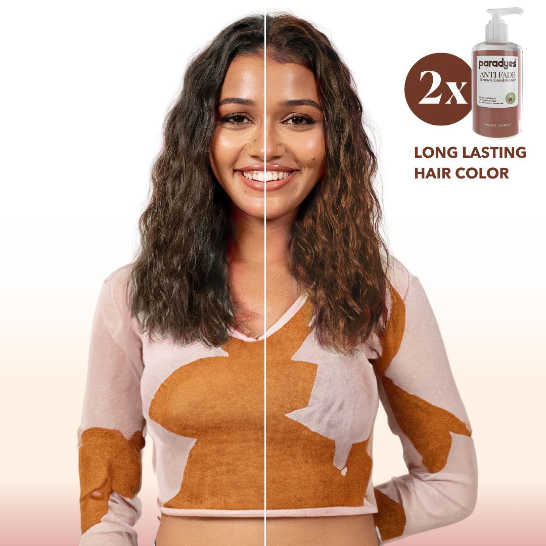 Hazel Brown Glossy Hair Tint with Anti Fade Brown Conditioner