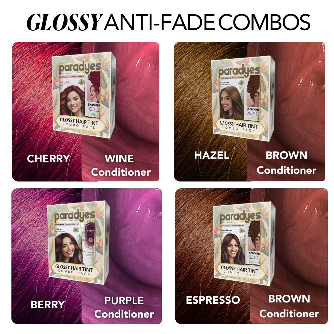 Berry Plum Glossy Hair Tint with Anti Fade Purple Conditioner