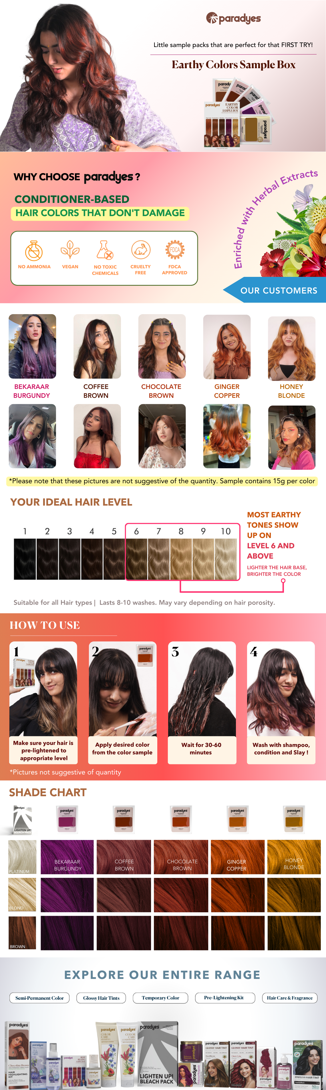 Earthy Hair Color Sample Box